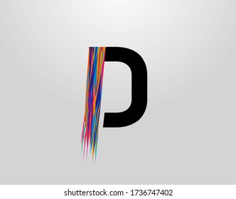 Futuristic Letter D Logo. Modern Initial D With Creative Colorful Strips 