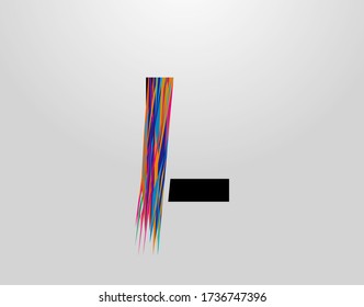 Futuristic Letter L Logo. Modern Initial L With Creative Colorful Strips 