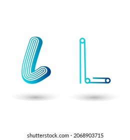 Futuristic Letter L Typography Design