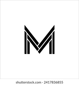 Futuristic letter M. Great for interior business logo