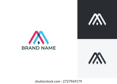 Letra futurista M logo tecnológico