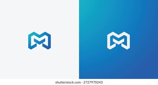 Letra futurista M logo tecnológico