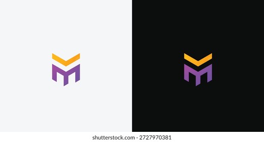 Letra futurista M logo tecnológico