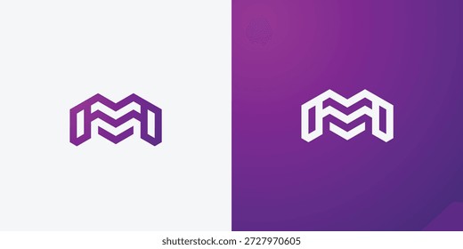 Letra futurista M logo tecnológico