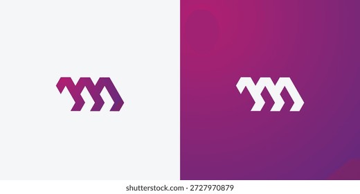 Letra futurista M logo tecnológico