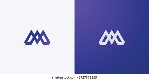 Letra futurista M logo tecnológico