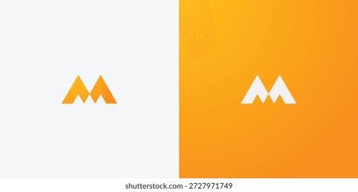 Letra futurista M logo tecnológico