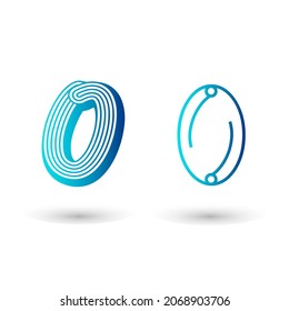 Futuristic Letter O Typography Design