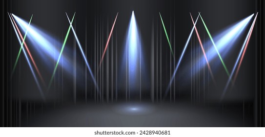 Futuristic Light Beams in Dark Room - Abstract Illumination, Perfect for Backgrounds, Wallpapers, and Graphic Designs