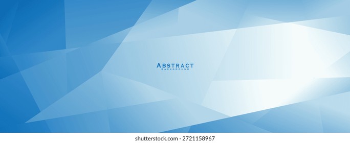 Fondo geométrico abstracto azul claro futurista con fragmentos cristalinos y patrones poligonales brillantes para la ciencia y los conceptos de red de datos.