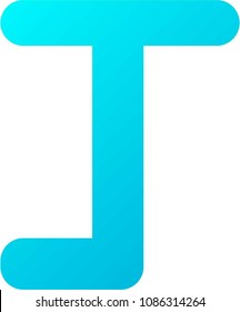 Futuristic Light Blue Letter "T" Logo