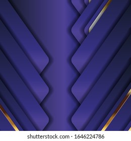 Futuristic light blue violet and gold luxury background with ornate elements. Modern combination from glowing golden stripes in vector shapes design style. Creative digital graphic line art