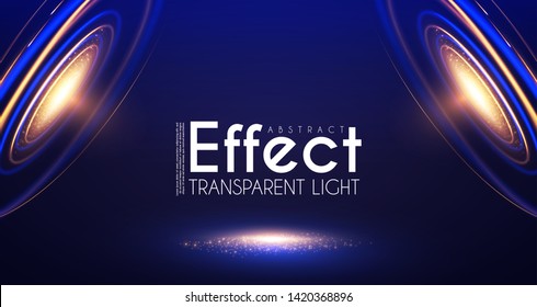 Futuristic Light Effcet, Illuminated Scene. Magical Portal. Shining Spotlights.