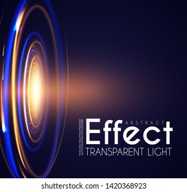 Futuristic Light Effcet, Illuminated Scene. Magical Portal. Shining Spotlights.