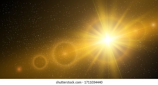 Futuristic Light Effect. Colorful Lens Flare. Star, Explosion and Electric Power Design. Vector illustration