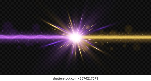 Futuristic Light Effect. Colorful Lens Flare. Star, Explosion and Electric Power Design. Vector illustration