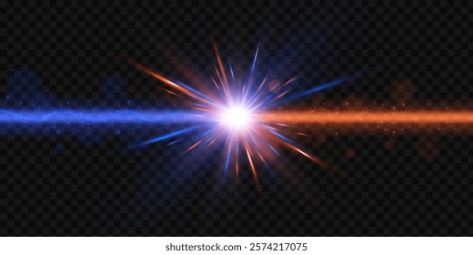 Futuristic Light Effect. Colorful Lens Flare. Star, Explosion and Electric Power Design. Vector illustration