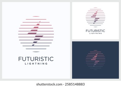 Futuristic Lightning Design Inspiration. Futuristic Lightning Vector Logo Design Template, Futuristic Lightning Logo Design Vector Illustration