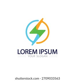 Futuristic Lightning Energy Logo Designed with Abstract Thunder Shapes for Tech Brand Identity