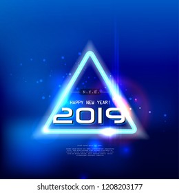 Futuristic Lights New Year Layout, Design Cover. Modern and Abstract Background. Stock Vector Illustration. Minimalist Creative Design Concept.