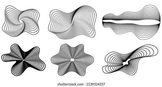Futuristic line geometry shape retro abstract elements for logo poster design 