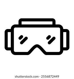 Futuristic line icon of VR glasses, ideal for virtual reality, gaming, and technology