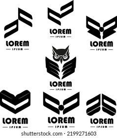 Futuristic line shape Geometric Logo- Collection of high quality black style geometric logos. Eps 1 vector