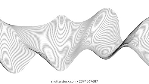 patrón de rayas de línea futurista sobre fondo de onda blanca. fondo abstracto moderno futurista energía gráfica ondas de sonido diseño de tecnología	