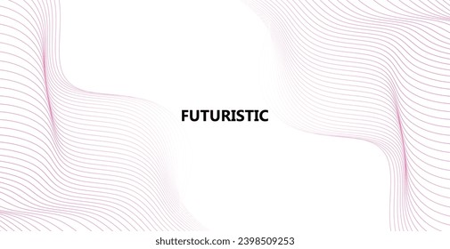 futuristic Line stripe pattern on white Wavy background. abstract modern background futuristic graphic energy sound waves technology concept design