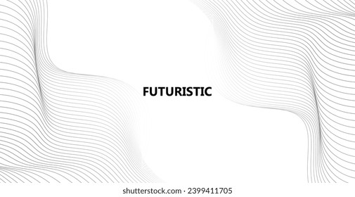 futuristic Line stripe pattern on white Wavy background. abstract modern background futuristic graphic energy sound waves technology concept design