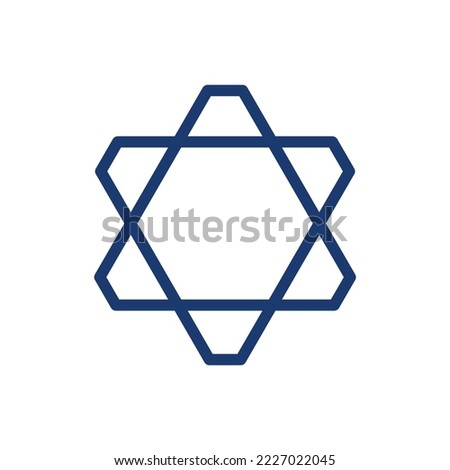 Futuristic line style Hebrew star of David with the corners cut off vector illustration