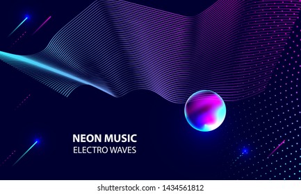 Futuristic lines abstract background neon colors. Vector illustration 
