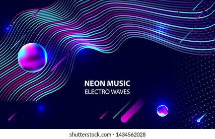 Futuristic lines abstract background neon colors. Vector illustration 