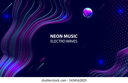 Futuristic lines abstract background neon colors. Vector illustration 