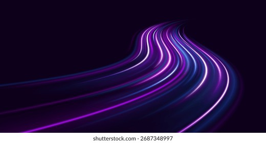 Futuristic lines flash with speed, energy and sparkling aesthetic shine.