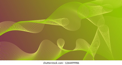 Futuristic lines wave progressing pattern. Gradient curves flow effect illusion fancy background. Cool bent lines ripple effect graphics. Technological optical fiber concept vector.