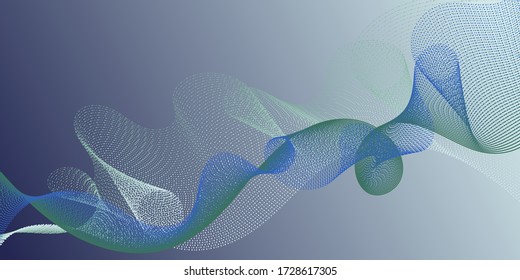 Futuristic lines wave progressing pattern. Smooth filament curves motion creative background. Cool bent lines ripple effect graphics. Technological optical fiber concept vector.