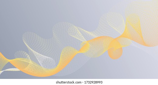 Futuristic lines wave progressing pattern. Technological optical fiber concept vector. Cool bent lines ripple effect graphics. Gradient curves flow effect illusion fancy background.