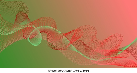 Futuristic lines wave progressing pattern. Scientific researches dynamic curves web trendy background. Cool curl lines ripple texture design. Stylish progressive technology vector wallpaper.