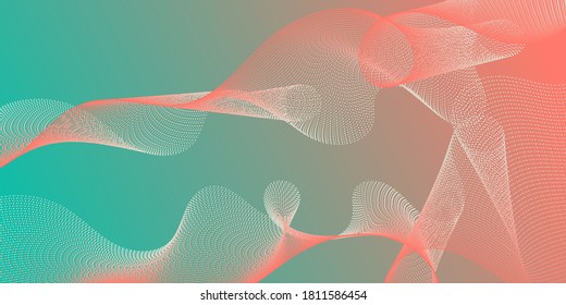 Futuristic lines wave progressing pattern. Technological optical fiber concept vector. Cool bent lines ripple effect graphics. Gradient curves flow effect illusion fancy background.