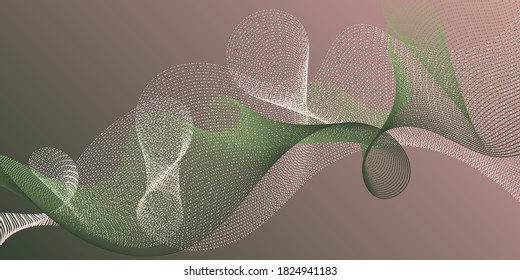 Futuristic lines wave progressing pattern. Technological optical fiber concept vector. Cool bent lines ripple effect graphics. Reticulated intersecting curves geometry backdrop.