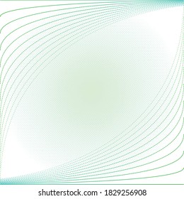 Futuristic lines-dots, on white background-green