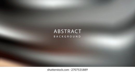 Diseño futurista de onda líquida con suaves curvas metálicas y Elementos naranjas brillantes sobre un fondo abstracto oscuro.