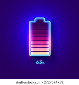 Futuristic Loading Icon. Colorful Battery Load
