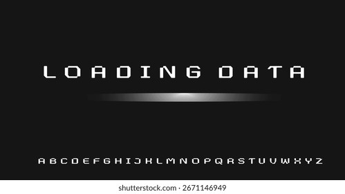Futuristic Loading Screen Design with Sci-Fi HUD Data Interface Vector