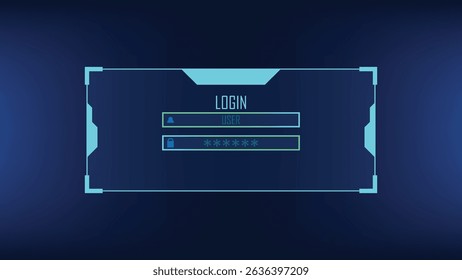 Futuristic Login Interface Abstract Cyber Security Screen with Neon Accents