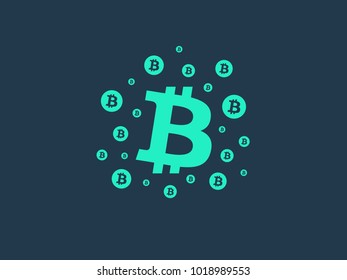 	Futuristic logo bitcoin. 