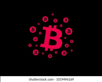 	
Futuristic logo bitcoin. 