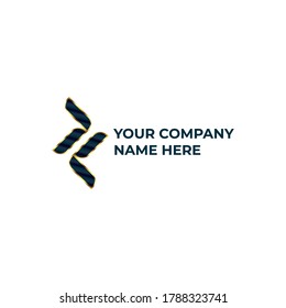 futuristic logo design with luxury style. blue and golden luxury logo design