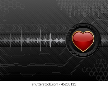 Futuristic love background. Vector illustration.
